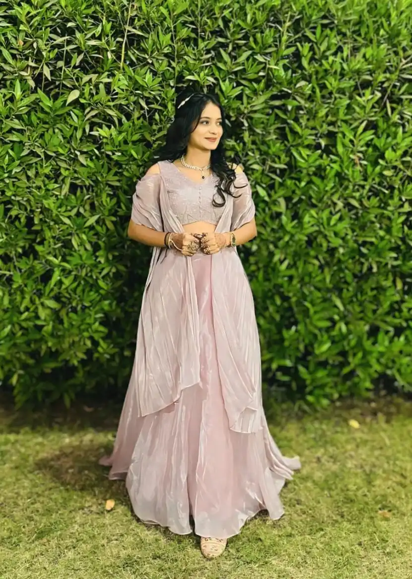 sachin and babi light blue dress Light Pink Premium Plunge Cowl Maxi Dress main image 1